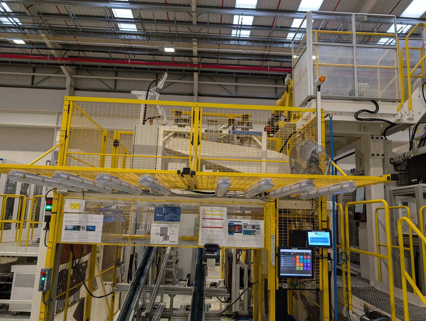 Injection moulding automation, seen from the maintenance platform.